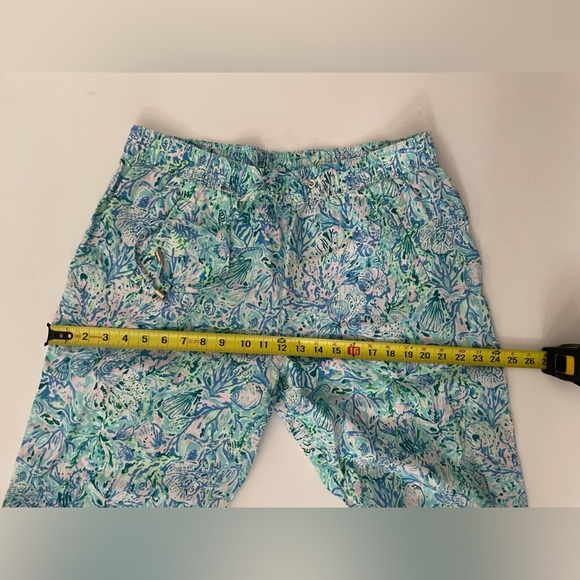 Lilly Pulitzer Taron Pull On Linen Pants Surf Blue Soleil It On Me Large L - Picture 9 of 9